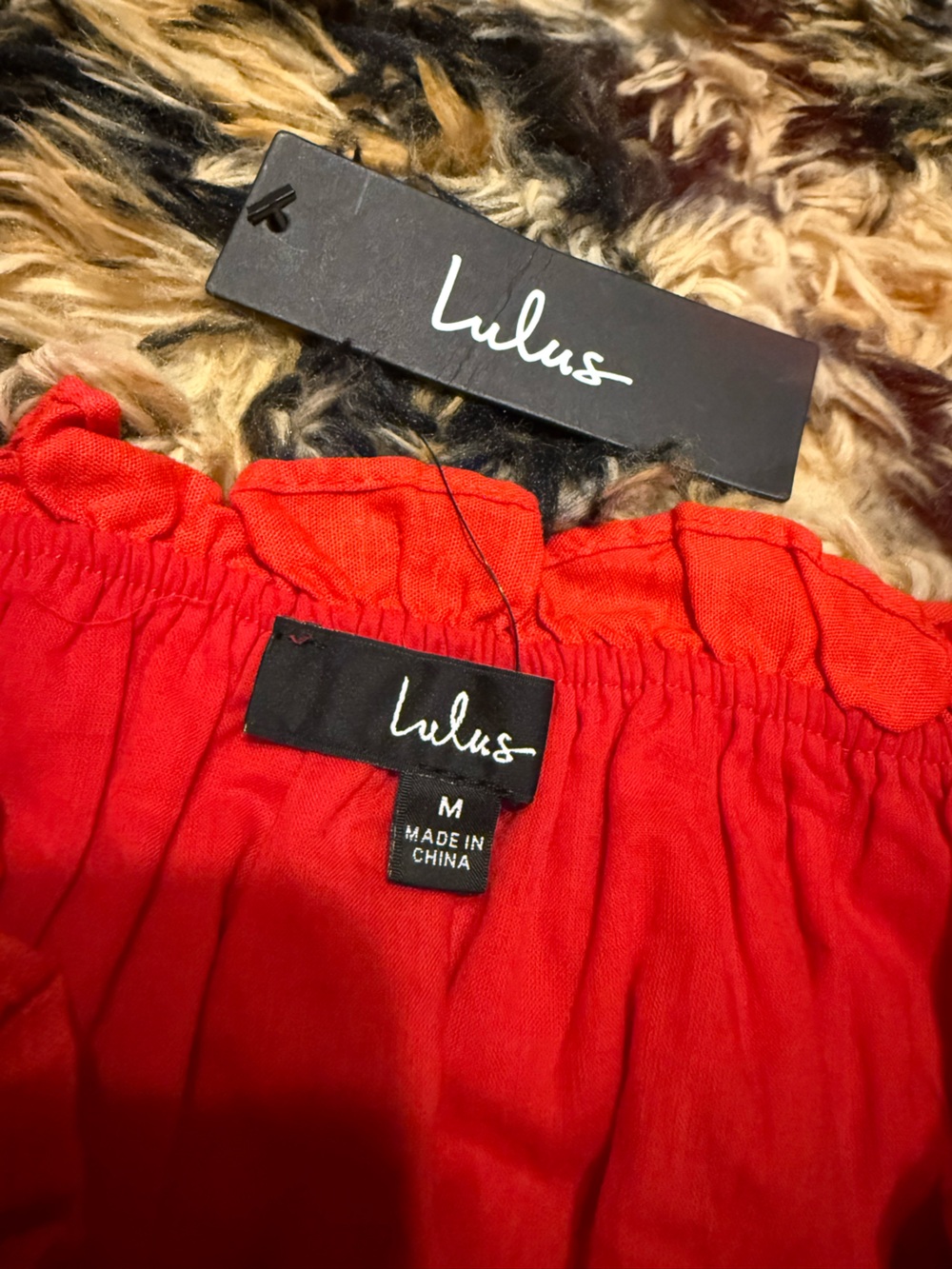 Lulu's Bright Red Strapless Ruffle Top - Picture 2 of 4